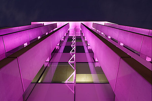 交谈,总部,伦敦,英国,2009年,生动,特写,外景,建筑,光亮,粉色,夜晚