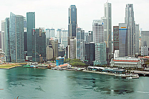 城市天际线,新加坡,巨大,摩天轮