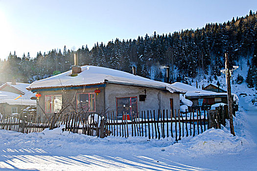 雪乡,双峰林场,村庄,风景,白天,黑龙江,牡丹江