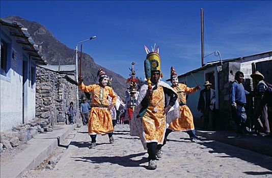 秘鲁,柯卡谷,服装,盖丘亚族,舞者,印加,节日