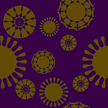 抽象,几何,无缝,背景,花,圆,图案,多样,金色,不同,尺寸,紫色