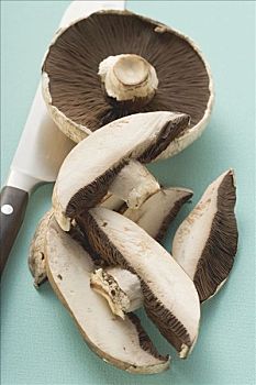 波多白洛大蘑菇,蘑菇,一个,切片