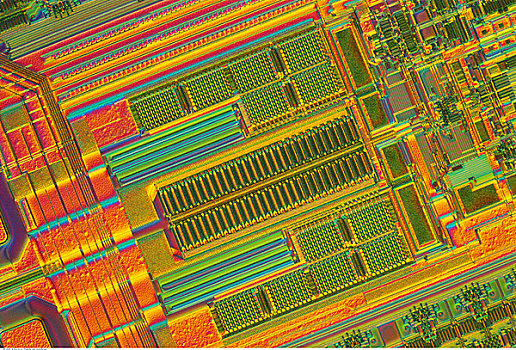 特写,集成电路,芯片,放大