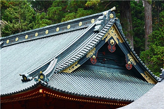 日式,庙宇,屋顶,檐
