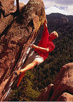 男人,攀岩,漂石,科罗拉多,美国