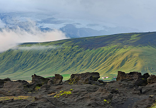 风景,石头,戴尔赫拉伊,南方,区域,冰岛,欧洲