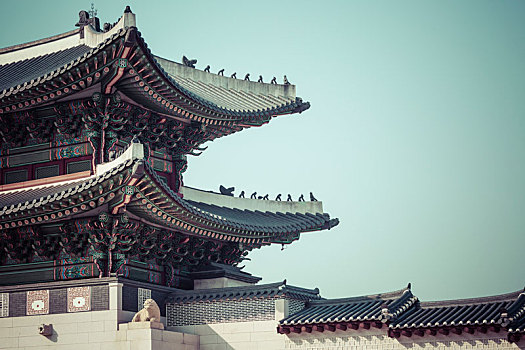 特写,景福宫,传统建筑,韩国,首尔