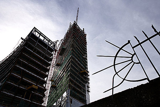 英格兰,伦敦,仰视,写字楼