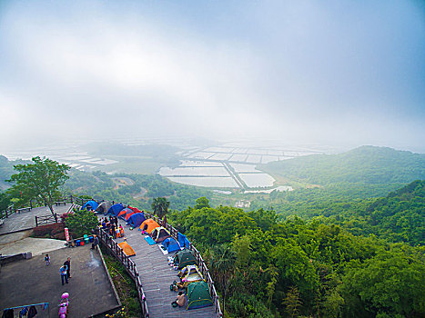 航拍,全景,村庄,山路,海涂