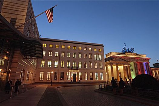 美国,大使馆,勃兰登堡门,2008年,柏林,德国,欧洲