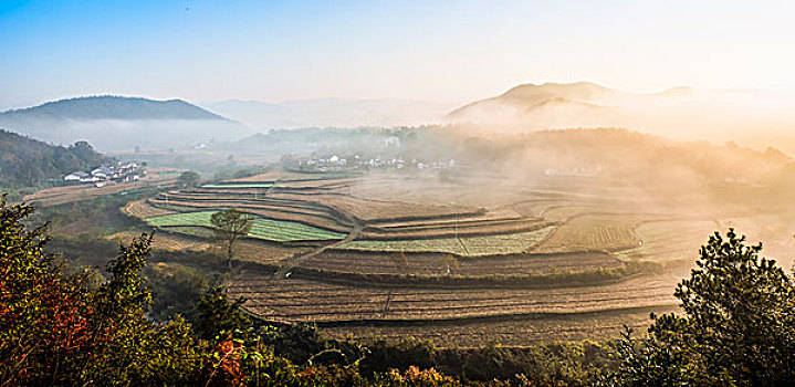 梯田,村庄,田园,风光