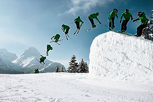 奥地利,提洛尔,埃尔瓦尔德,滑雪,跳跃