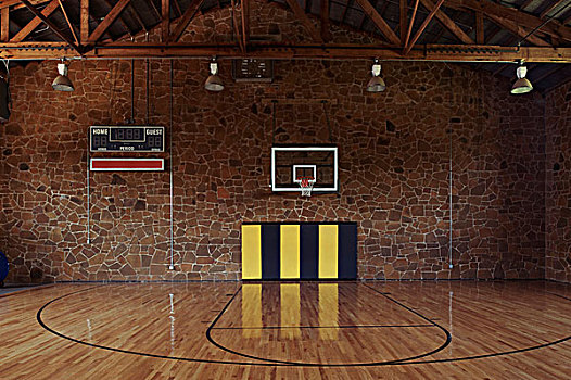 篮球,健身房,石墙