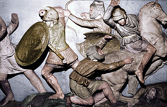 希腊人,争斗,波斯人,石棺,公元前4世纪,20世纪,艺术家,未知