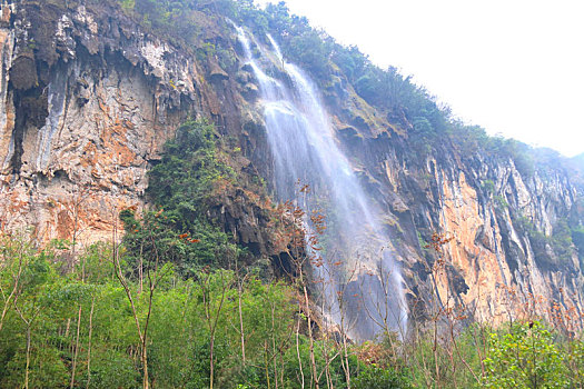 广西桂林,美丽壮观的,牛婆撒尿,瀑布