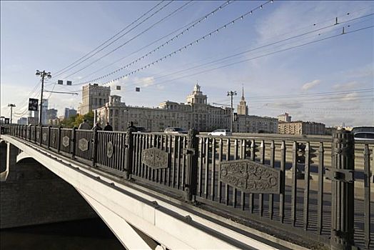 桥,莫斯科,钢板,钢架,连接,地区,轨道,中心,俄罗斯,两个,公里,西部,克里姆林宫