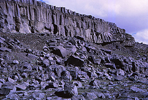 玄武岩,悬崖,旁侧,北方,冰岛,20世纪,艺术家