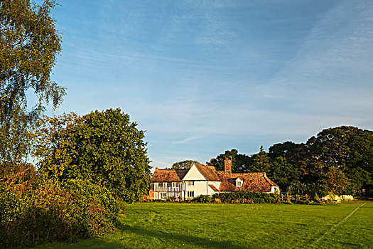风景,中世纪,房子,英国