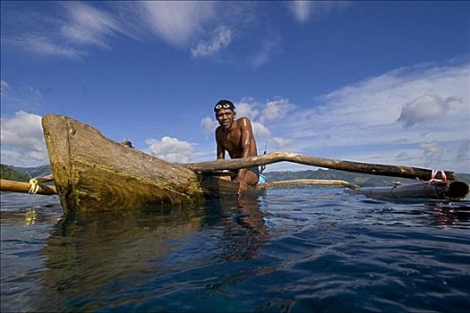 印度尼西亚,岛屿,舷外支架,独木舟