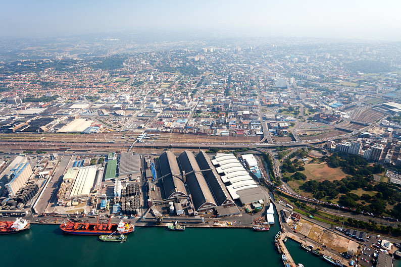 德班_城市_南非_航拍_市区_图片素材