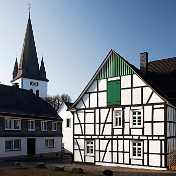 教堂,圣徒,文化遗产,房子,藻厄兰,北莱茵威斯特伐利亚,德国,欧洲