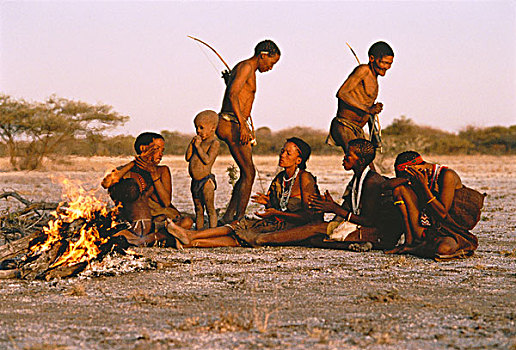 原住民,唱,跳舞,卡拉哈里沙漠,博茨瓦纳