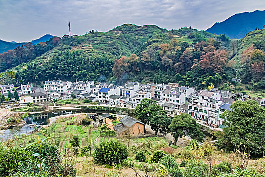 江西省婺源县赋春镇长溪村居民住宅建筑景观