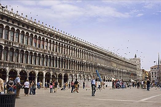 游客,正面,建筑,威尼斯,意大利