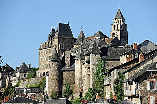 法国,中心,城堡,圆,塔,建筑,角度,圣徒,背景