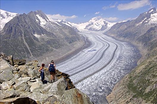冰河,世界遗产,少女峰,区域,瓦莱,瑞士