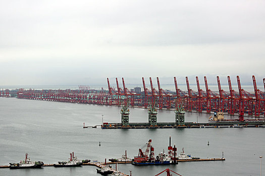 8号台风,巴威,发威,远洋巨轮躲在锚地避风,日照港港口装卸作业暂停