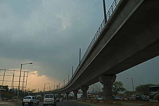 交通,途中,轨道,德里,印度