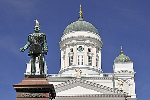 赫尔辛基,大教堂,福音派,路德教会,主教管区,雕塑,沙皇,芬兰