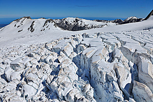缝隙,冰河,西区国家公园,南阿尔卑斯山,西海岸,南岛,新西兰