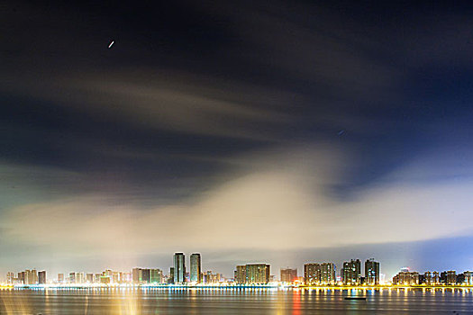 钱塘江,夜景,慢门