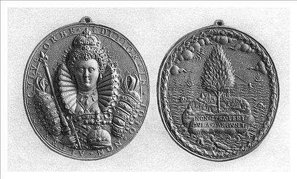伊丽莎白女王一世,奖牌,16世纪,1896年,艺术家,未知