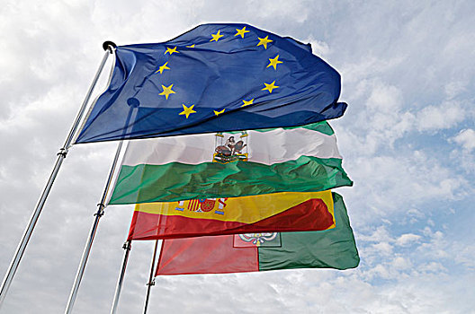 西班牙,安达卢西亚,格拉纳达,旗帜,塔,阿尔罕布拉