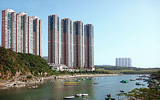 香港,塔楼,海洋