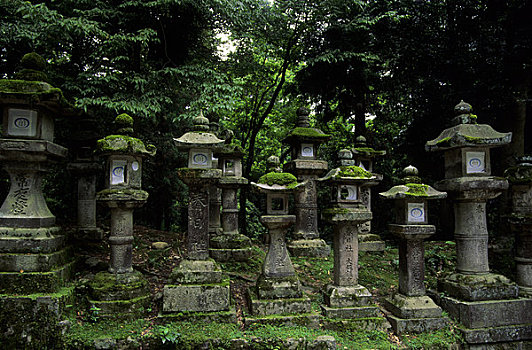 日本,奈良,神祠,神社,石头,灯笼