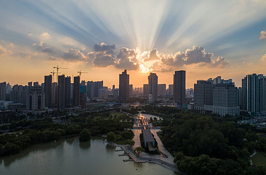 运河之都江苏省淮安市城市风光