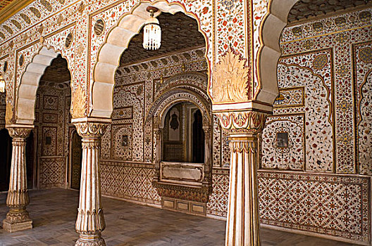 柱廊,堡垒,比卡内尔,拉贾斯坦邦,印度