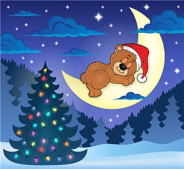 圣诞节,睡觉,熊,图像