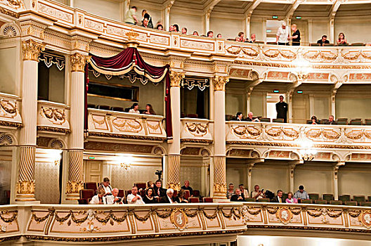 塞帕歌剧院,歌剧院,房子,室内,观众,德累斯顿,萨克森,德国,欧洲