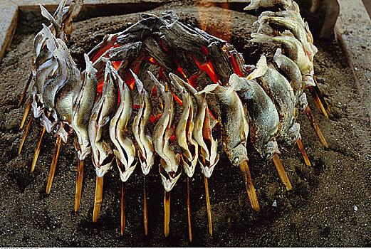 鱼肉,棍,火,靠近,本州,日本