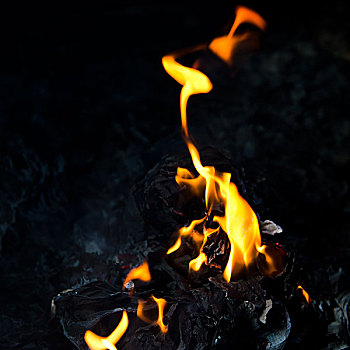燃烧,火,火焰,黑色背景