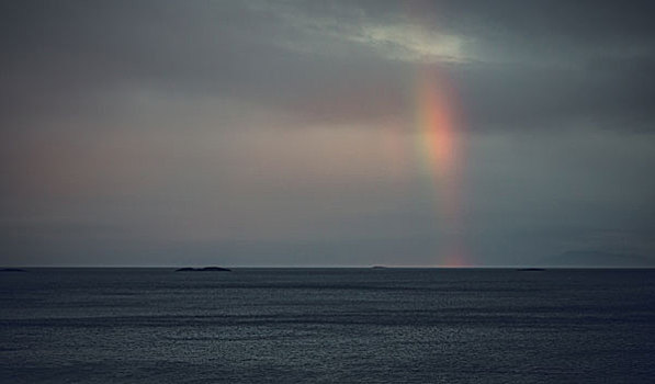 彩虹,上方,海洋