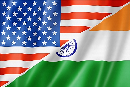 美国,印度,旗帜