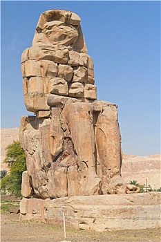 右边,雕塑,两个,曼农巨像,路克索神庙,埃及