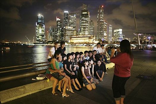 新加坡,城市天际线,码头,公园