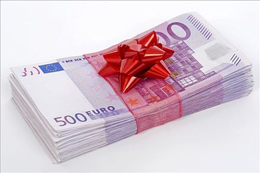 500欧元,货币,红色,象征,钱,礼物